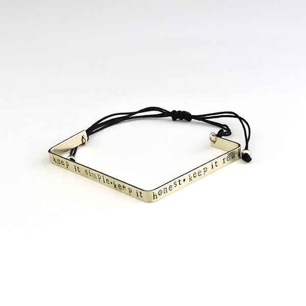 Quote Square Wristlet 'Keep it simple...'