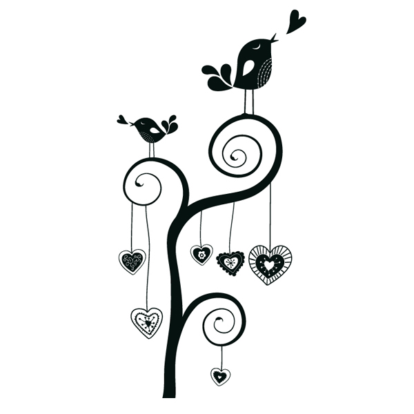 Αυτοκόλλητο τοίχου 'Sweet Birds'