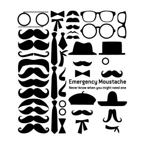 Mini Αυτοκόλλητο τοίχου 'Moustaches'-0