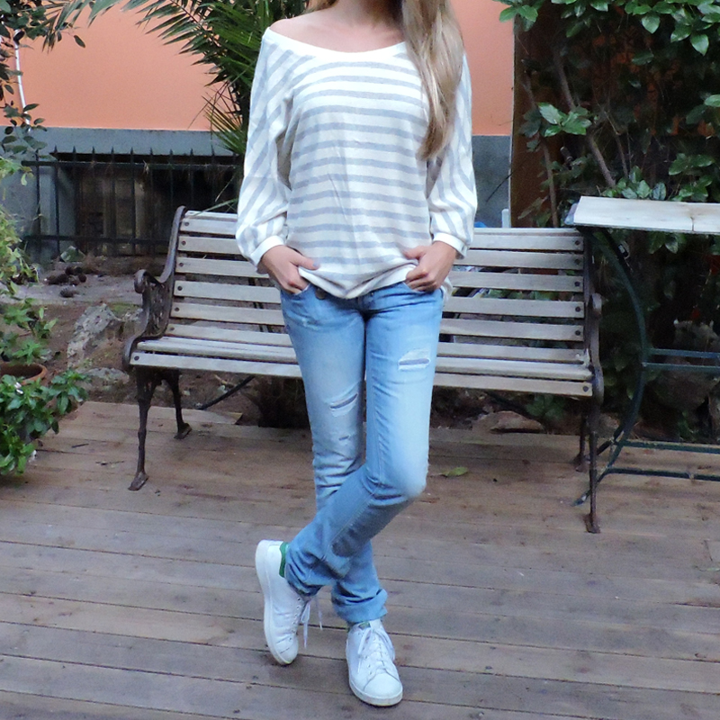 Μπλούζα Νυχτερίδα Ριγέ AGB003